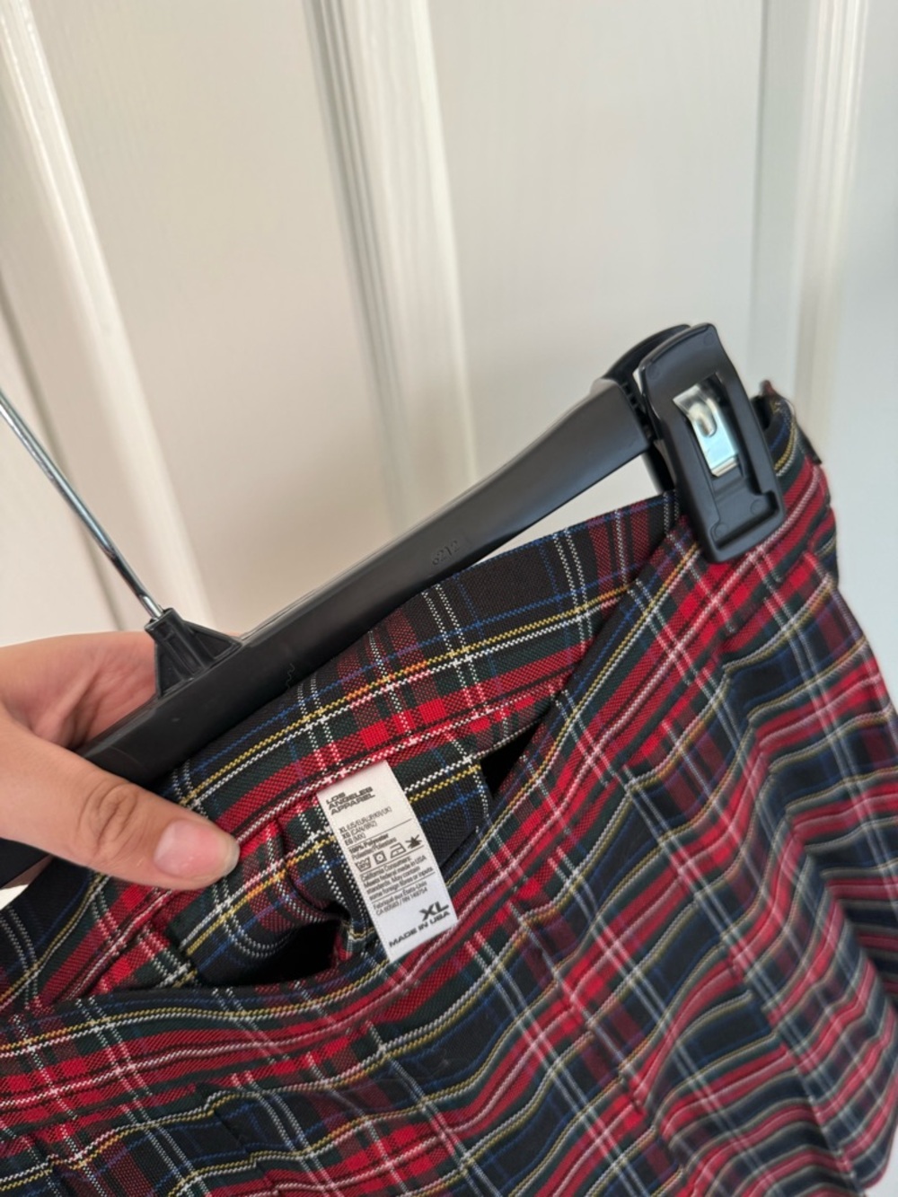 Los Angeles Apparel Red Plaid Pleated Tennis Skirt - Picture 4 of 7